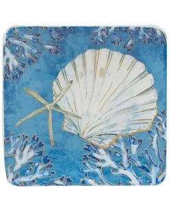 Playa Shells Set Of 4 Canape Plates Home -Certified International Shop 3050544858 RLLD 4