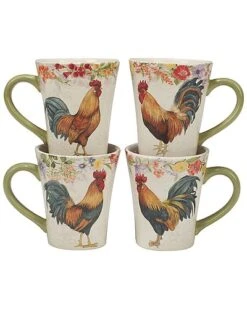 Floral Rooster 16pc Dinnerware Set Home -Certified International Shop 3050557262 RLLD 5