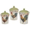 Floral Rooster Canisters (Set Of 3) Home
