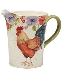 Floral Rooster Pitcher Home