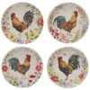 Floral Rooster Salad Plates (Set Of 4) Home