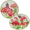 Geraniums 2pc Platter Set Home