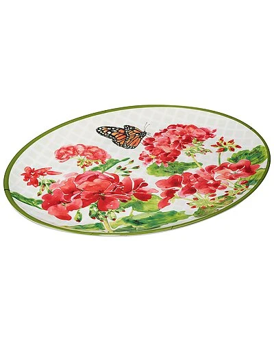 Geraniums 2pc Platter Set Home 3 Geraniums 2pc Platter Set Home - Image 3