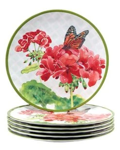 Geraniums Dinner Plates (Set Of 6) Home