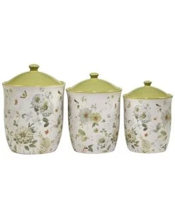 Green Fields 3pc Canister Set Home
