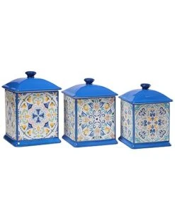 Lemonade 3pc Square Canister Set Home