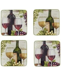 Meadow Brook Vineyard Canape Plates (Set Of 4) Home