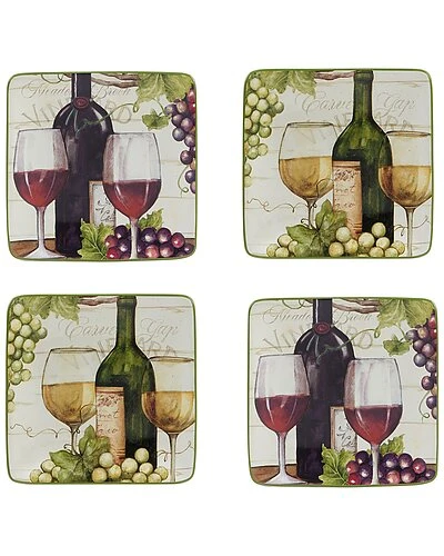 Meadow Brook Vineyard Canape Plates (Set Of 4) Home 1 Meadow Brook Vineyard Canape Plates (Set Of 4) Home