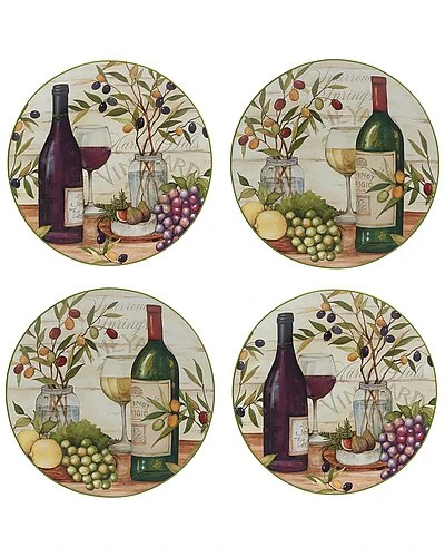 Meadow Brook Vineyard Dinner Plates (Set Of 4) Home 1 Meadow Brook Vineyard Dinner Plates (Set Of 4) Home