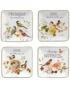 Nature's Song Canape Plates (Set Of 4) Home