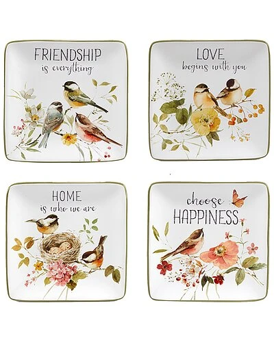 Nature's Song Canape Plates (Set Of 4) Home 1 Nature's Song Canape Plates (Set Of 4) Home