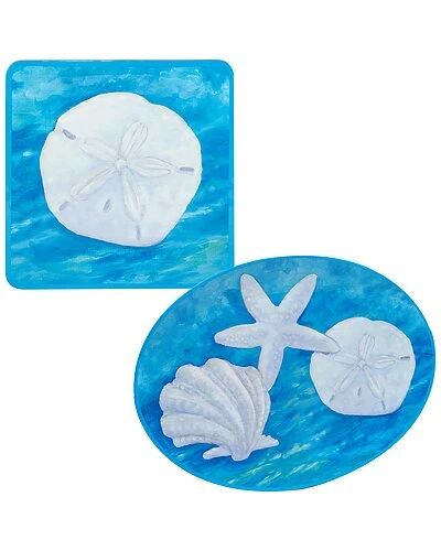 Ocean Beach 2pc Platter Set Home 1 Ocean Beach 2pc Platter Set Home