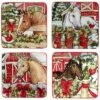 Homestead Christmas Set Of 4 Canape Plates