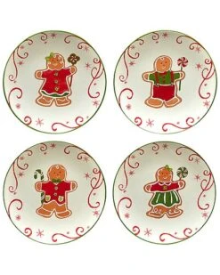 Holiday Magic Gingerbread Set Of 4 Dessert Plates Home