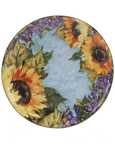 Sunflower Bouquet Dinner Plates (Set Of 4) Home 2 Sunflower Bouquet Dinner Plates (Set Of 4) Home - Image 2
