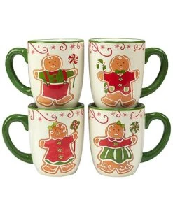 Holiday Magic Gingerbread Set Of 4 Mugs Home