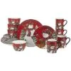 Hristmas Lodge Snowman 16Pc Dinnerware Set Home