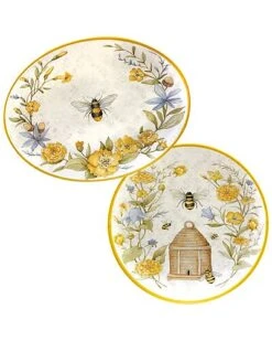 Bee Sweet 2pc Platter Set Home
