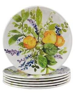 Melamine Set Of 6 Lemon Zest Salad Plates Home