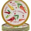 Melamine Set Of 6 Red Hot Salad Plates Home