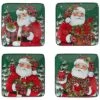 Hristmas Lodge Santa Set Of 4 Canape Plates Home