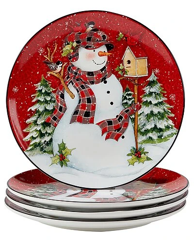 Hristmas Lodge Snowman Set Of 4 Dinner Plates Home 1 Hristmas Lodge Snowman Set Of 4 Dinner Plates Home