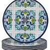 Melamine Set Of 6 Mosaic Dinner Plates Home