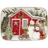 Snowman's Farmhouse Rectangular Platter Small Home