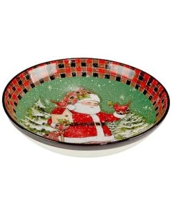 Hristmas Lodge Santa Serving Bowl Home