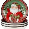 Hristmas Lodge Santa Set Of 4 Soup Bowls Home