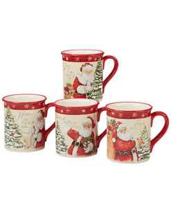 Holiday Wishes Set Of 4 Mugs Home