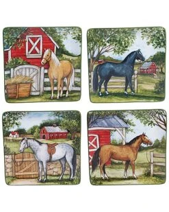 Set Of 4 Clover Farm Dinner Plates Home