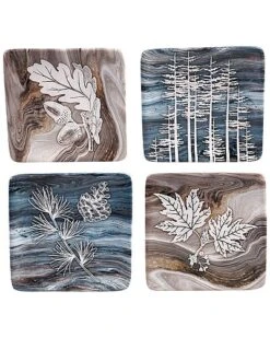 Set Of 4 Fluidity Lodge Canape Plates Home