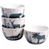 Set Of 4 Fluidity Lodge Ice Cream Bowls Home