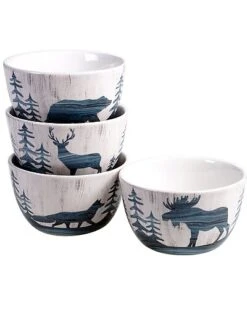Set Of 4 Fluidity Lodge Ice Cream Bowls Home