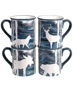 Set Of 4 Fluidity Lodge Mugs Home