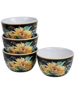 Set Of 4 Sunflower Fields Ice Cream Bowls Home