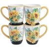 Set Of 4 Sunflower Fields Mugs Home