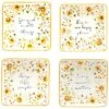 Sunflowers Forever Set Of 4 Canape Plates Home