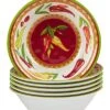 Melamine Set Of 6 Red Hot All-Purpose Bowls Home