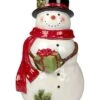 Snowman's Farmhouse 3D Cookie Jar Santa Home