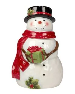 Snowman's Farmhouse 3D Cookie Jar Santa Home