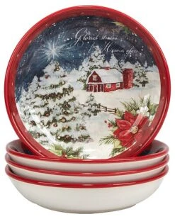 Silent Night Set Of 4 Soup Bowls Home