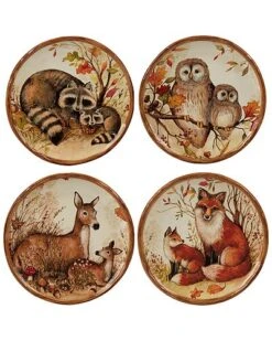 Pine Forest Set Of 4 Canape Plate Home
