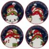 Holiday Magic Gnomes Set Of 4 Canape Plates Home