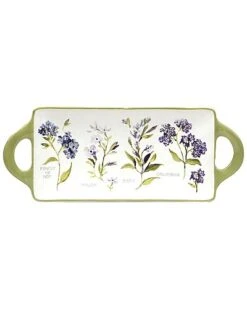 Fresh Herbs Angular Platter With Handles Home