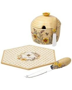 Bee Sweet Cheese Plate With Knife And Bowl With Spreader Home