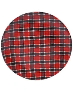 Snowmans Scarf Plaid Round Plate Home