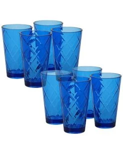 Set Of 8 Acrylic Ice Tea Glasses Home Clear
