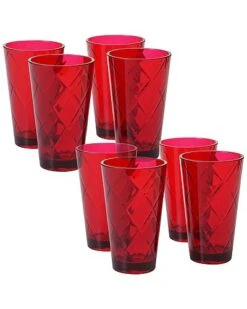 Set Of 8 Acrylic Ice Tea Glasses Home Clear -Certified International Shop 3050960794 RLLD red 1